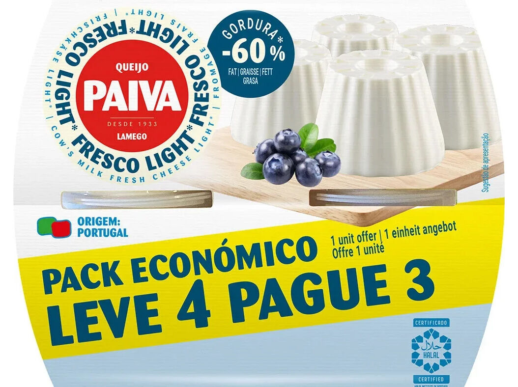 QUEIJO FRESCO LIGHT PAIVA LEVE 4 PAGUE 3 4X62.5G image number 0