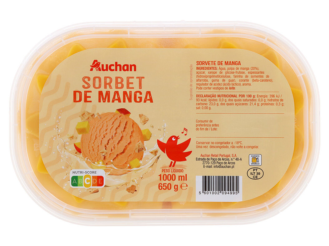 SORBET AUCHAN DE MANGA 1L