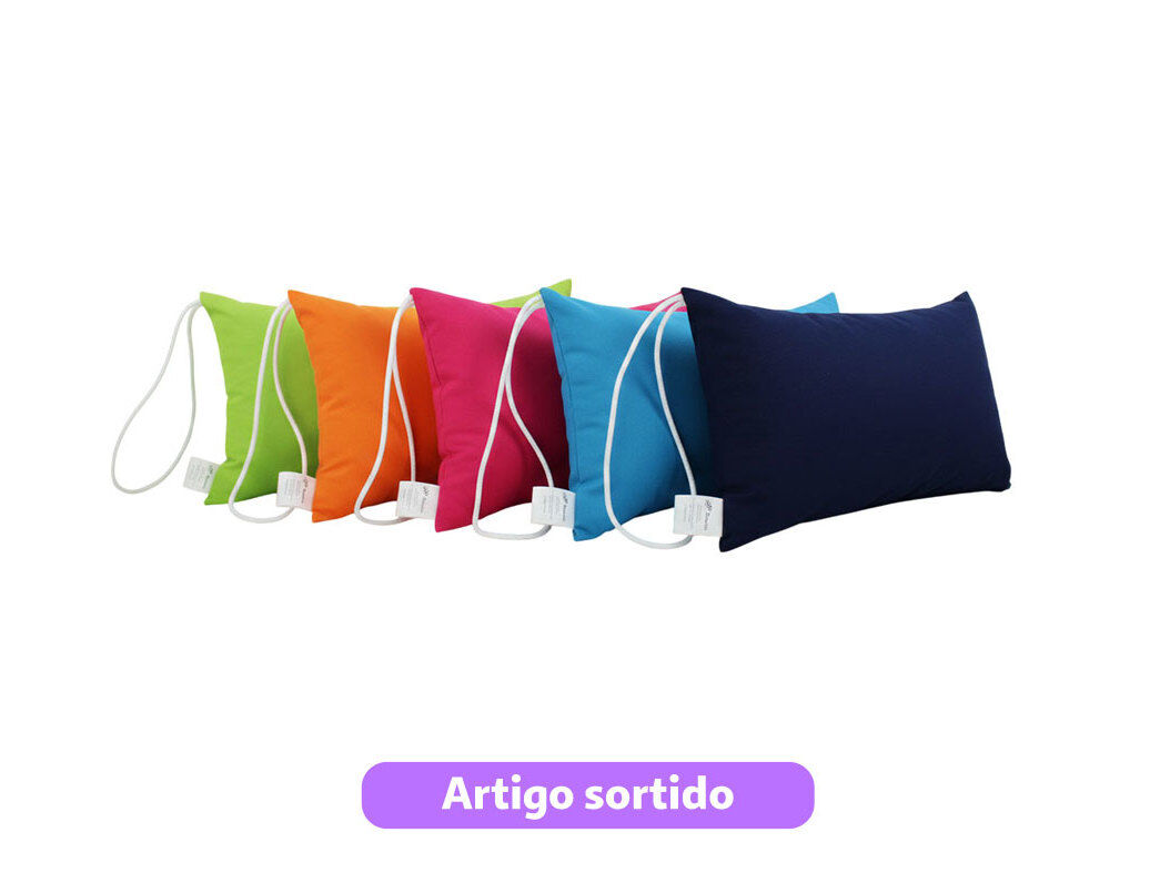 ALMOFADA DECORATIVA AR LIVRE/PRAIA 40X25CM CORES SORTIDAS