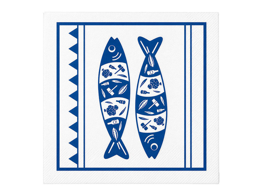 GUARDANAPOS SARDINHAS TOPBRANDS 2 FOLHAS 33X33CM 20 UNIDADES