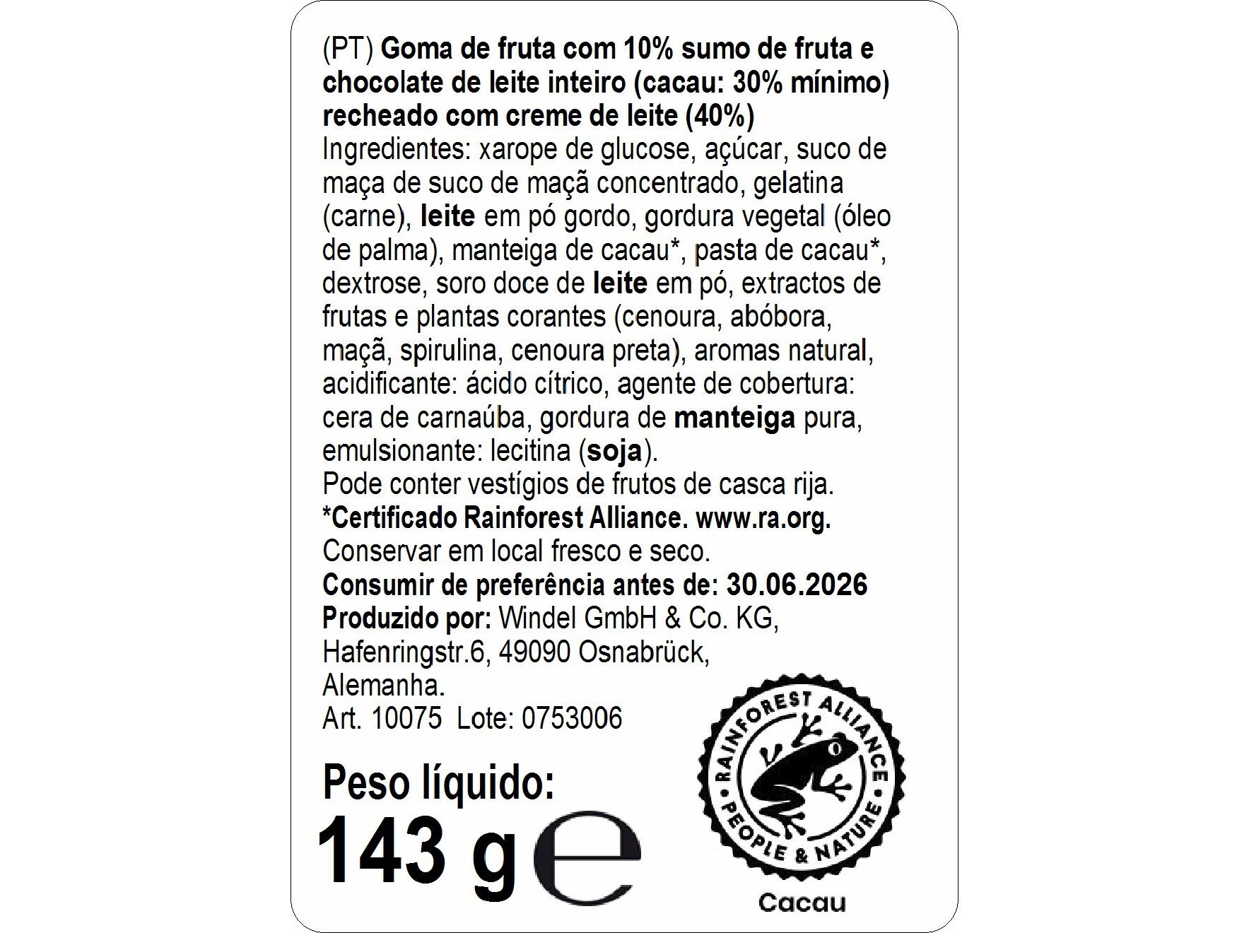 LATA MUSICAL WINDEL CHOCOLATES DE LEITE 330G image number 1