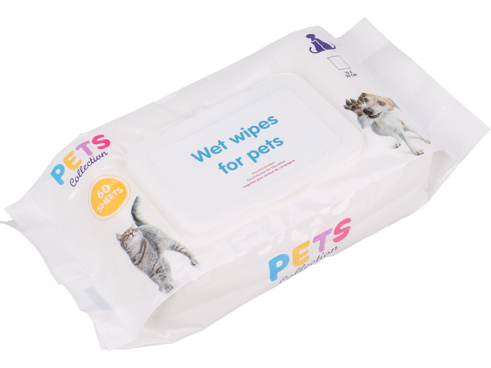 TOALHITAS PARA ANIMAIS DOGS COLLECTION 60 UNIDADES