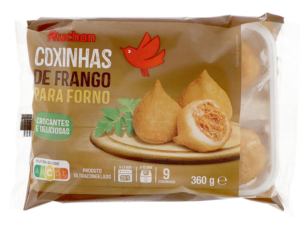 COXINHAS DE FRANGO AUCHAN PARA FORNO E AIR-FRYER 9UN 360G