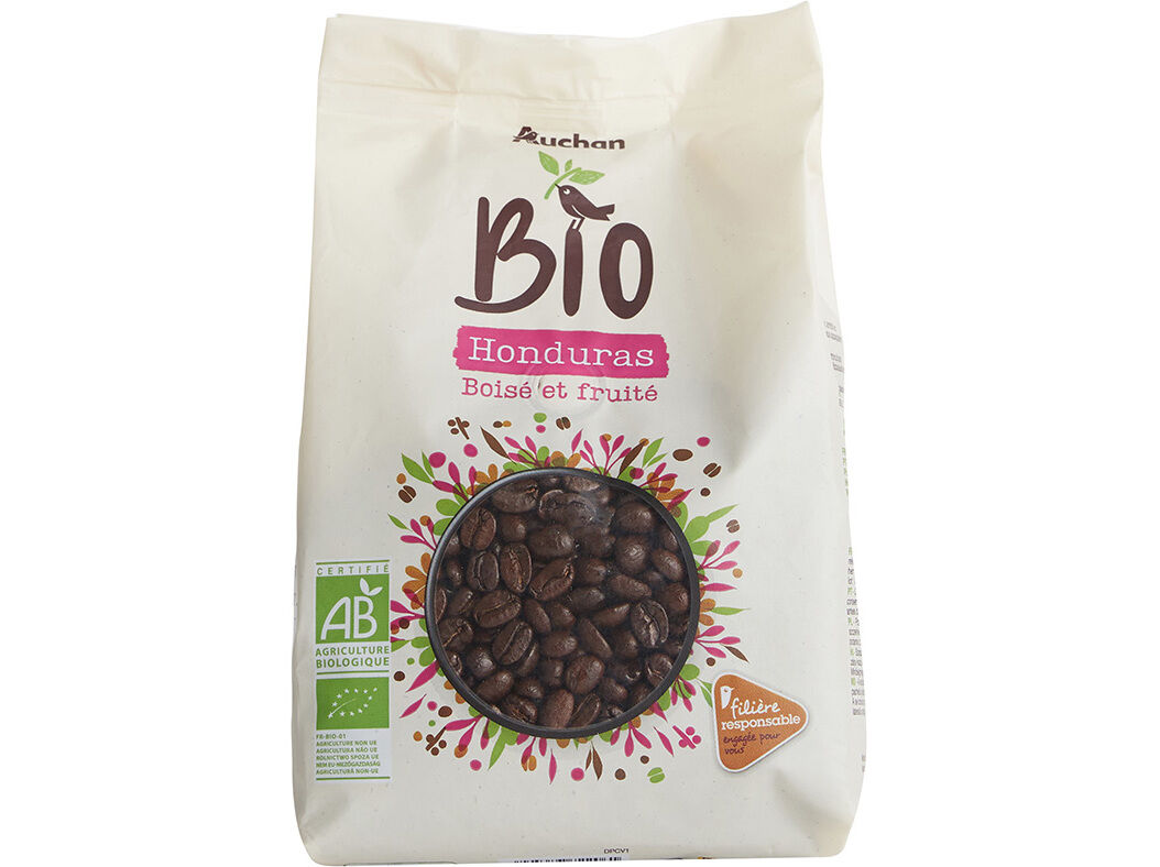 CAF&Eacute; EM GR&Atilde;O AUCHAN BIO ORIGEM HONDURAS CULTIVAMOS O BOM 500G