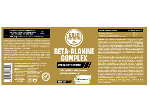 SUPLEMENTO GOLDNUTRITION BETA-ALANINA COMPLEX 120 VCAPS image number 1
