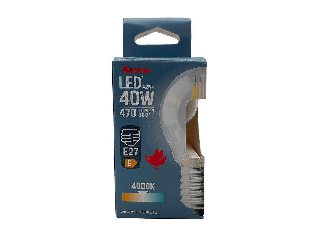 L&Acirc;MPADA LED ESF&Eacute;RICA AUCHAN E27 40W LUZ BRANCA CLARA image number 0