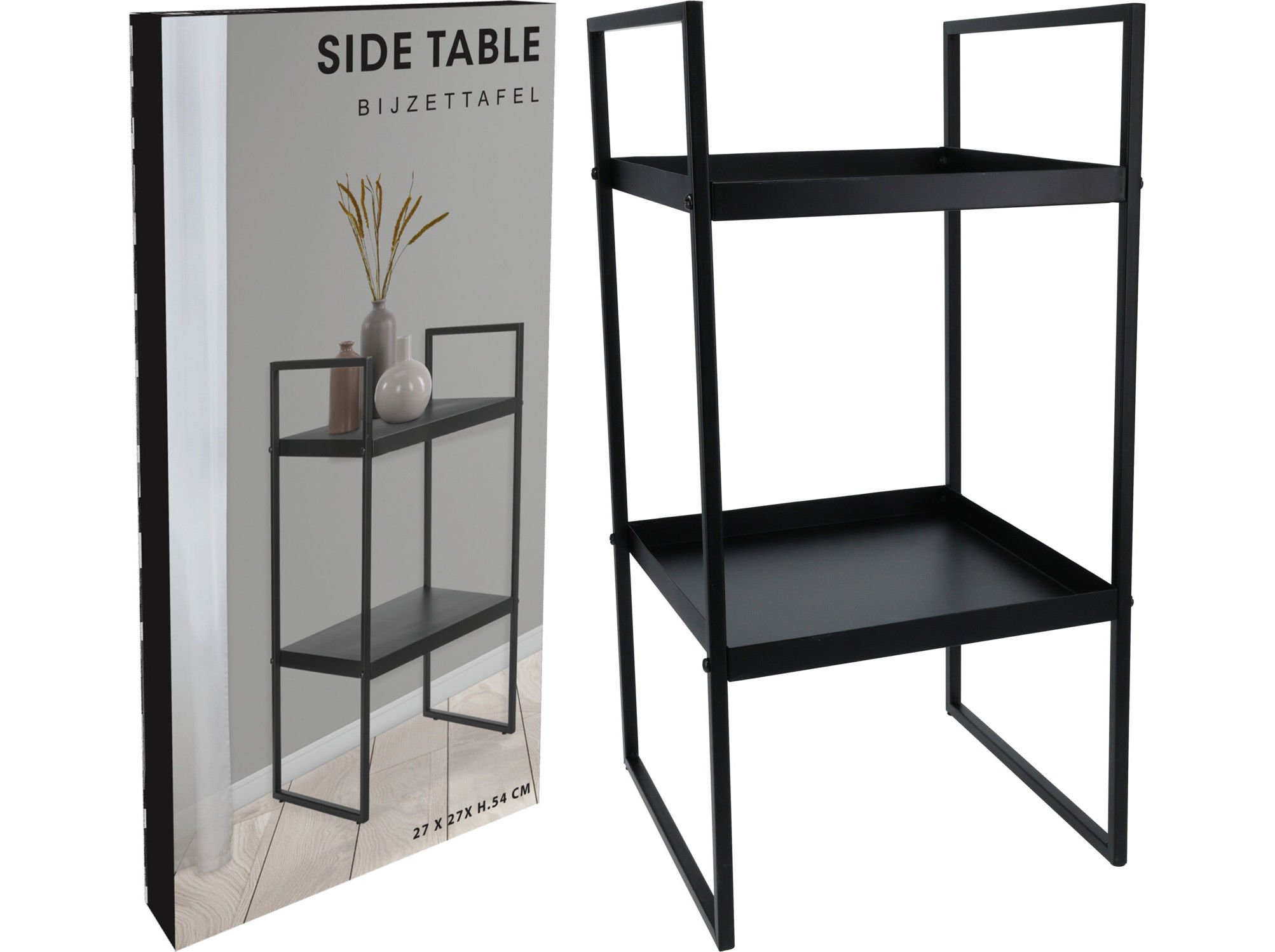 MESA DE APOIO PRETO 27X27X54CM image number 1