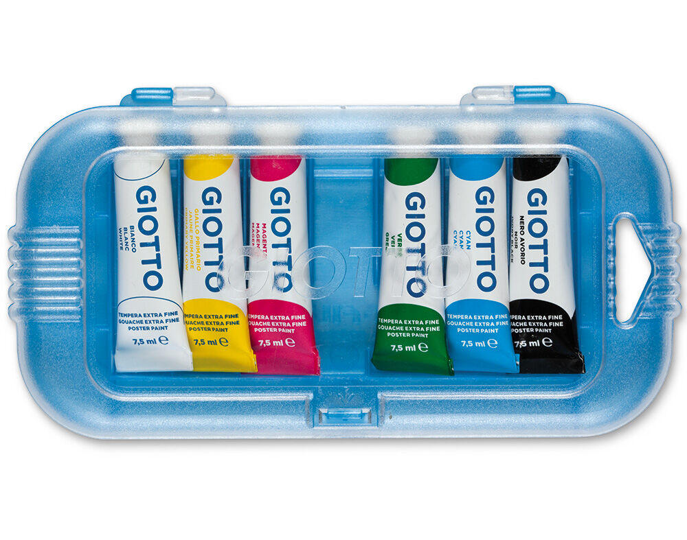 GUACHES GIOTTO CORES PRIM&Aacute;RIAS + VERDE 7.5ML 6 UNIDADES