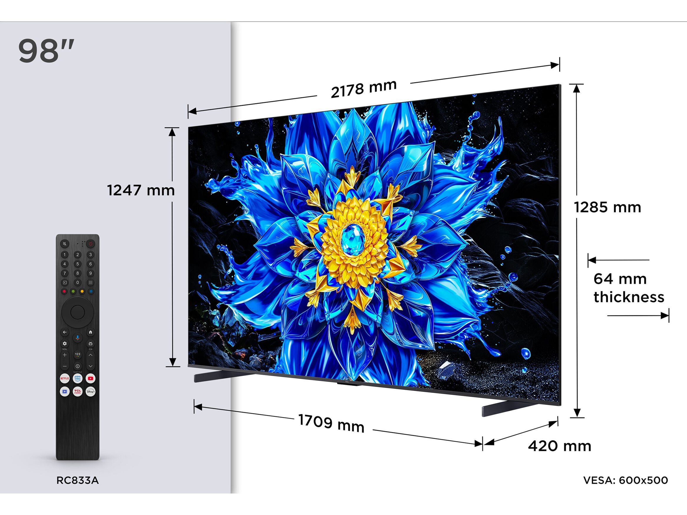 TV TCL 98P8L 98" MINILED 144HZ image number 4