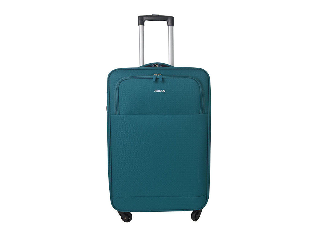 MALA DE VIAGEM FLEX&Iacute;VEL AIRPORT AZUL 4 RODAS 45X67X26CM