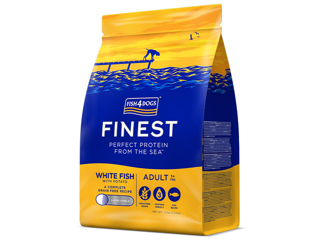 RA&Ccedil;&Atilde;O C&Atilde;O FISH4DOGS PEIXE BRANCO 1.5KG image number 1