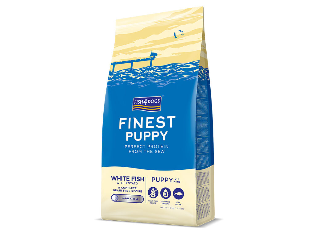 RA&Ccedil;&Atilde;O C&Atilde;O J&Uacute;NIOR FISH4DOGS PEIXE BRANCO RA&Ccedil;AS M&Eacute;DIAS E GRANDES 6KG image number 1