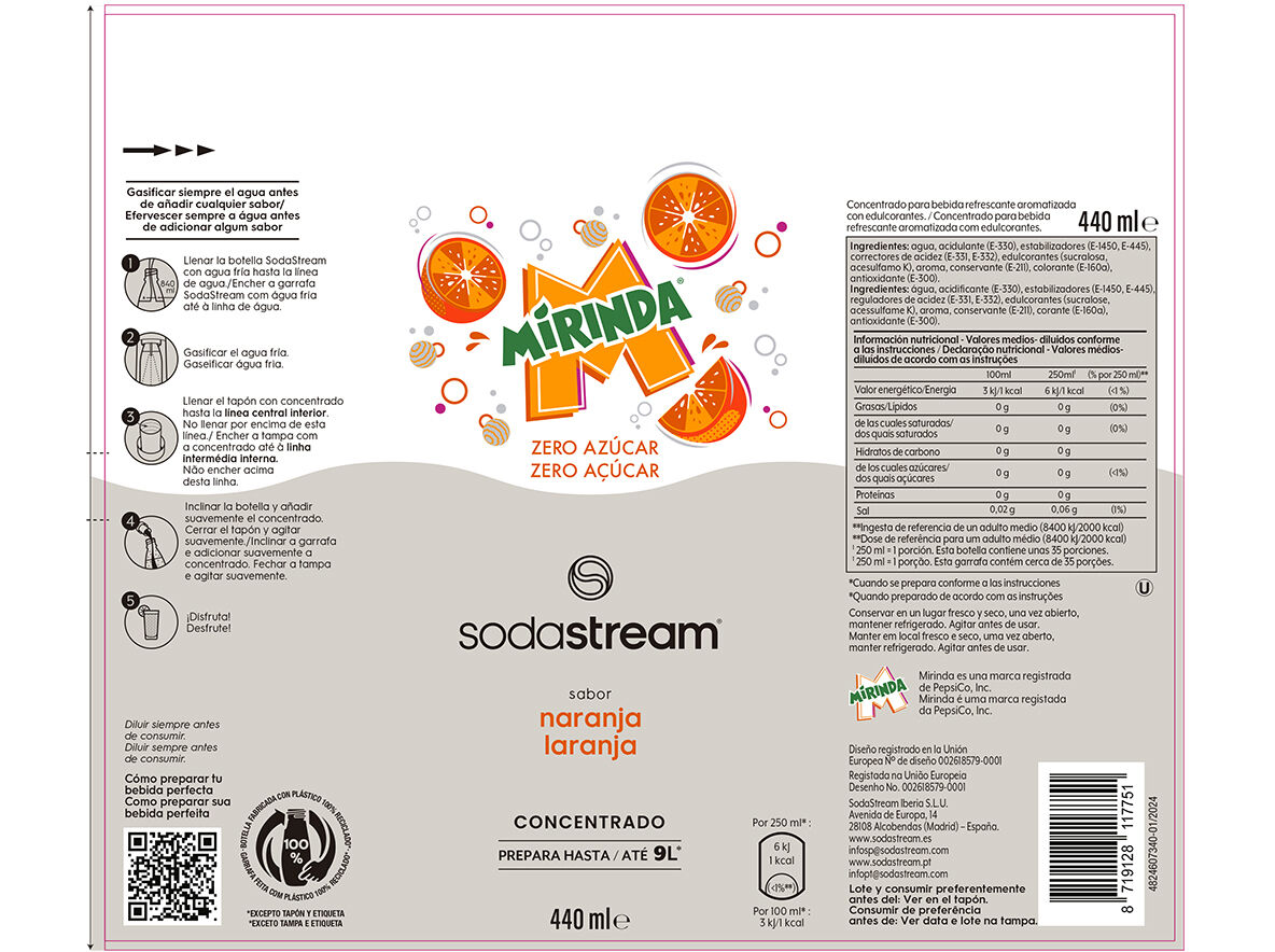 CONCENTRADO SODASTREAM CONCENTRADO MIRINDA ZERO image number 1