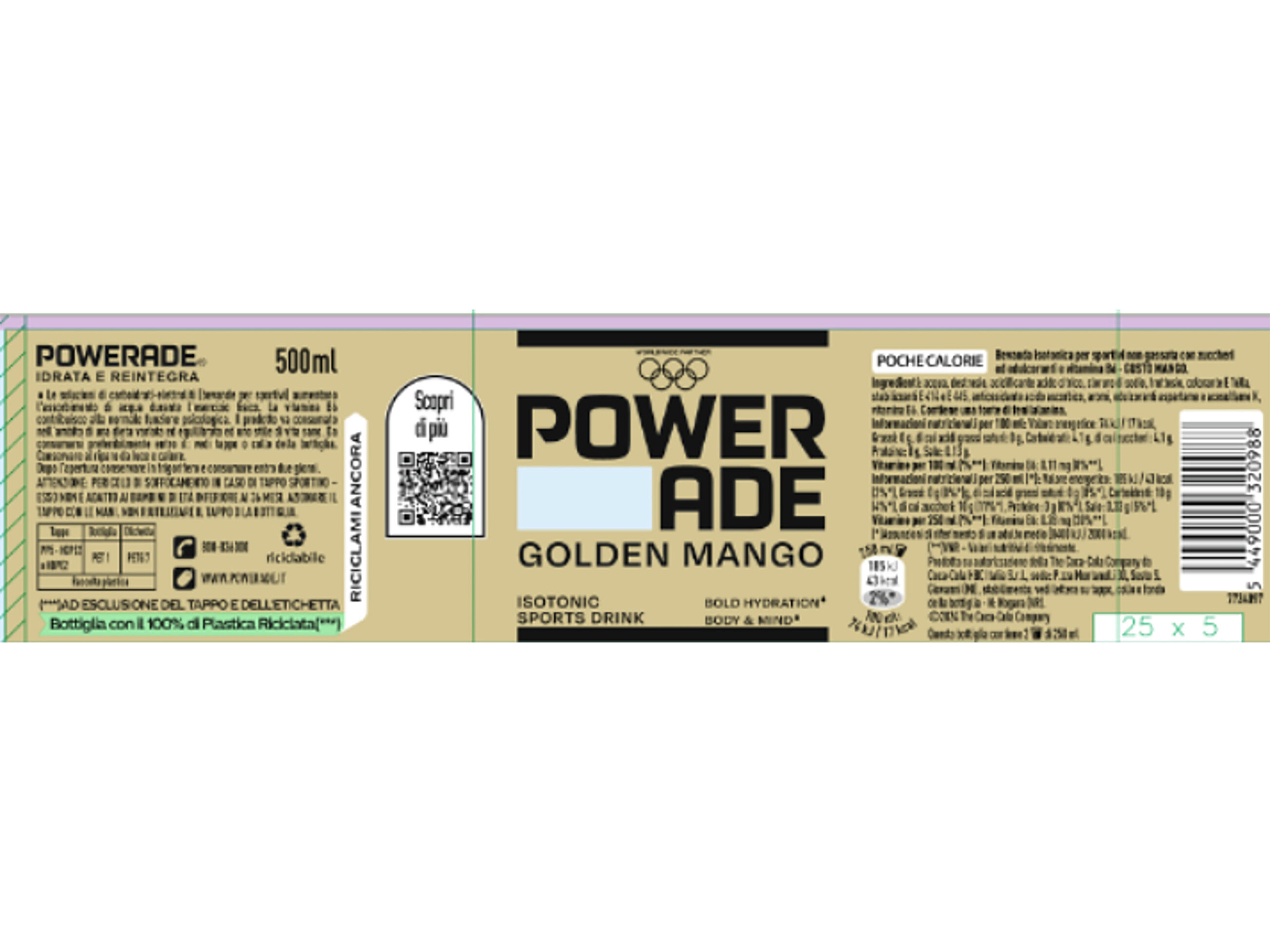 BEBIDA ISOT&Oacute;NICA POWERADE GOLDEN MANGA O50LT image number 2