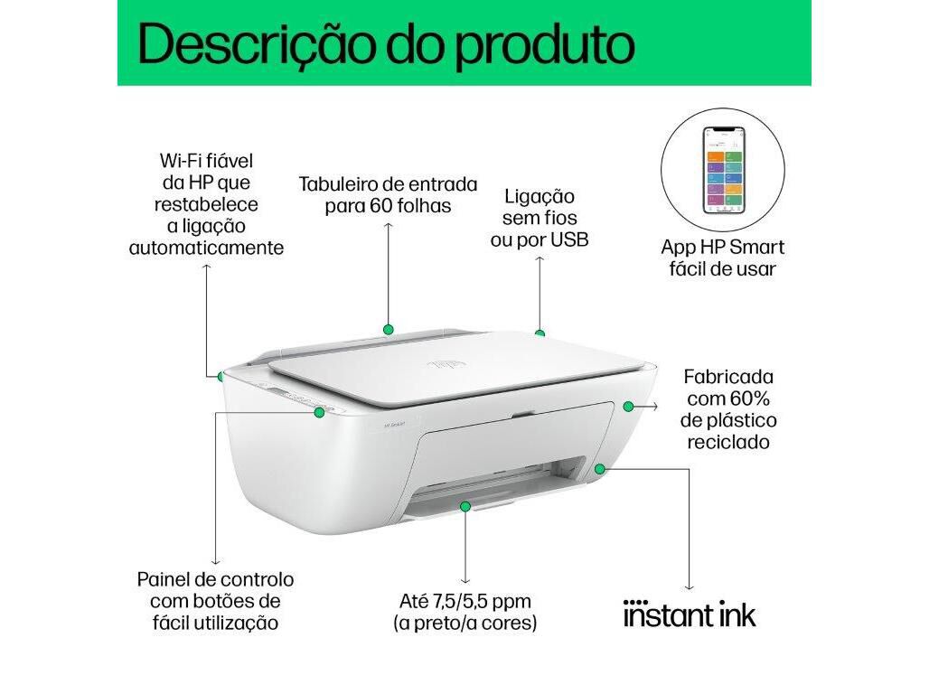 IMPRESSORA MULTIFUN&Ccedil;&Otilde;ES HP DESKJET 2810E image number 2