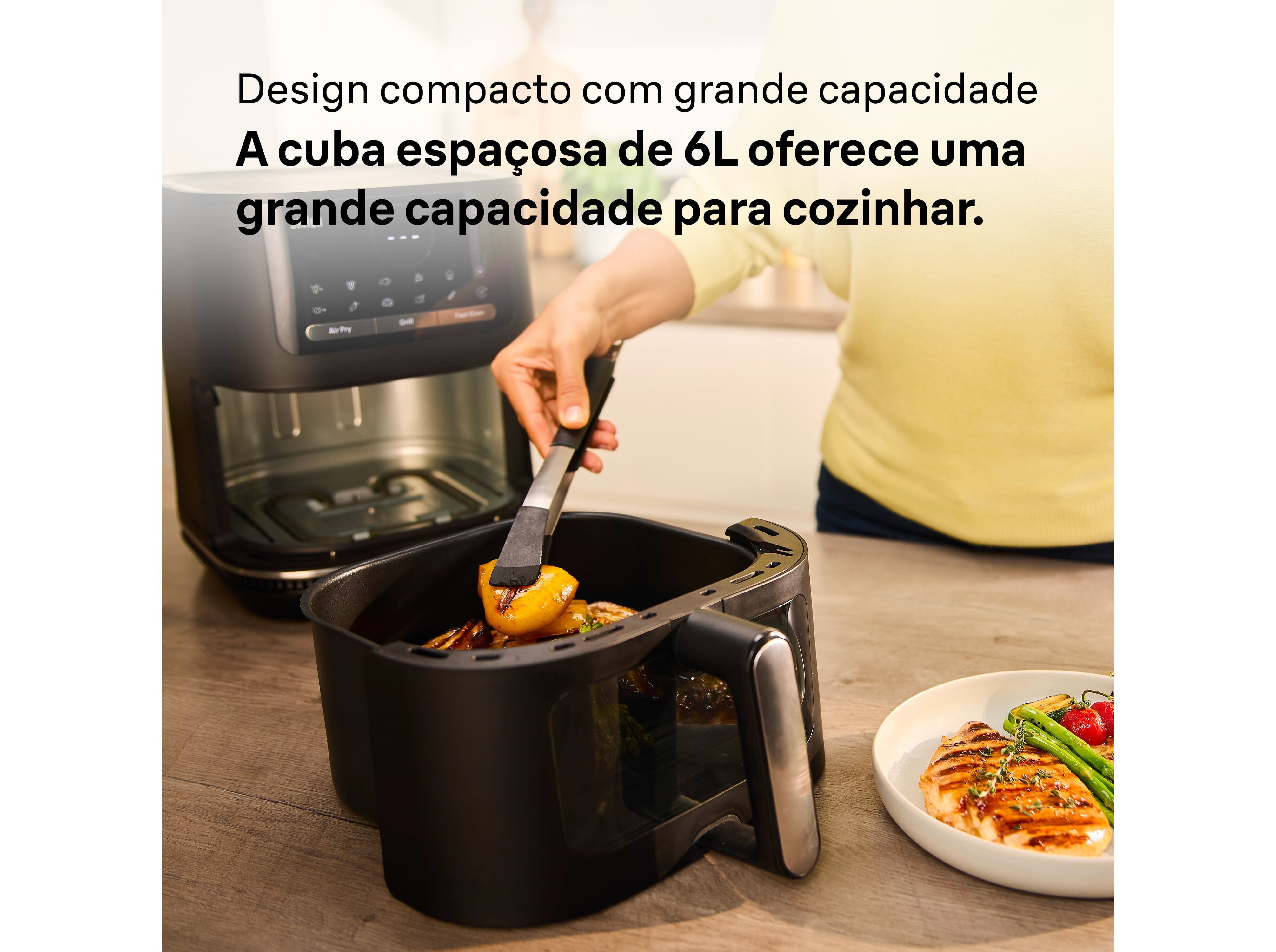 FRITADEIRA AIR FRYER BRAUN HF5073BK 6L PRETA image number 5