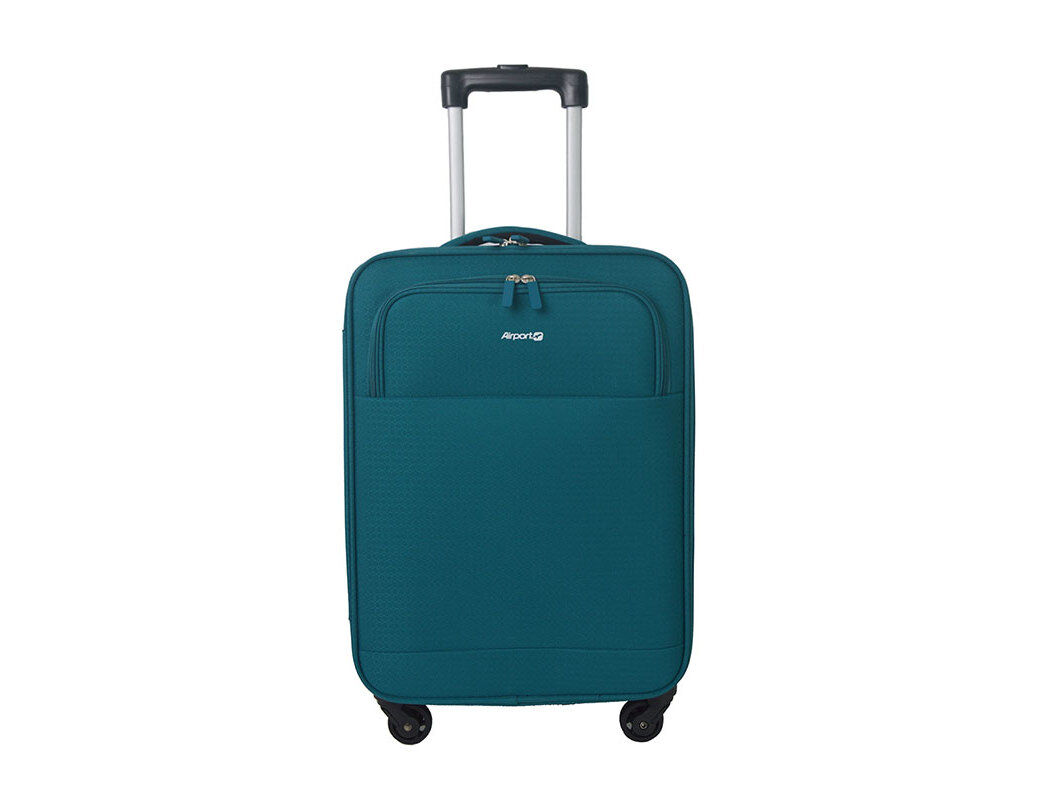 MALA DE CABINE FLEX&Iacute;VEL AIRPORT AZUL 4 RODAS 35X55X20CM