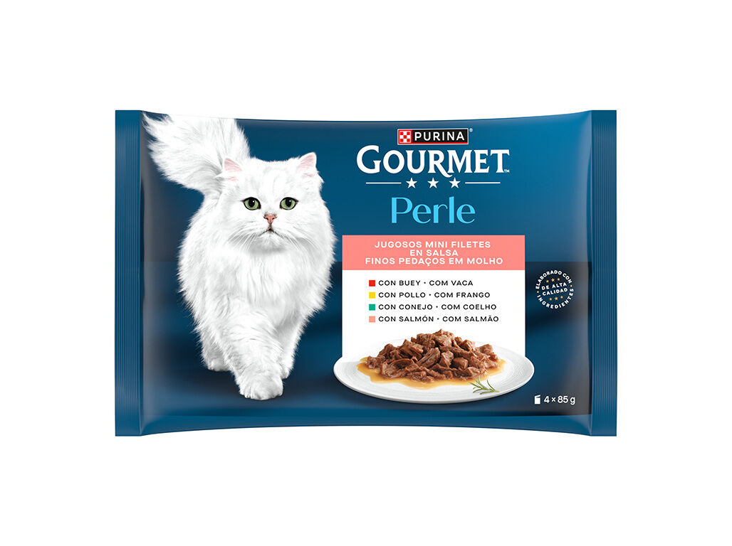 COMIDA H&Uacute;MIDA PARA GATO GOURMET PERLE COM MOLHO 4X85G image number 1