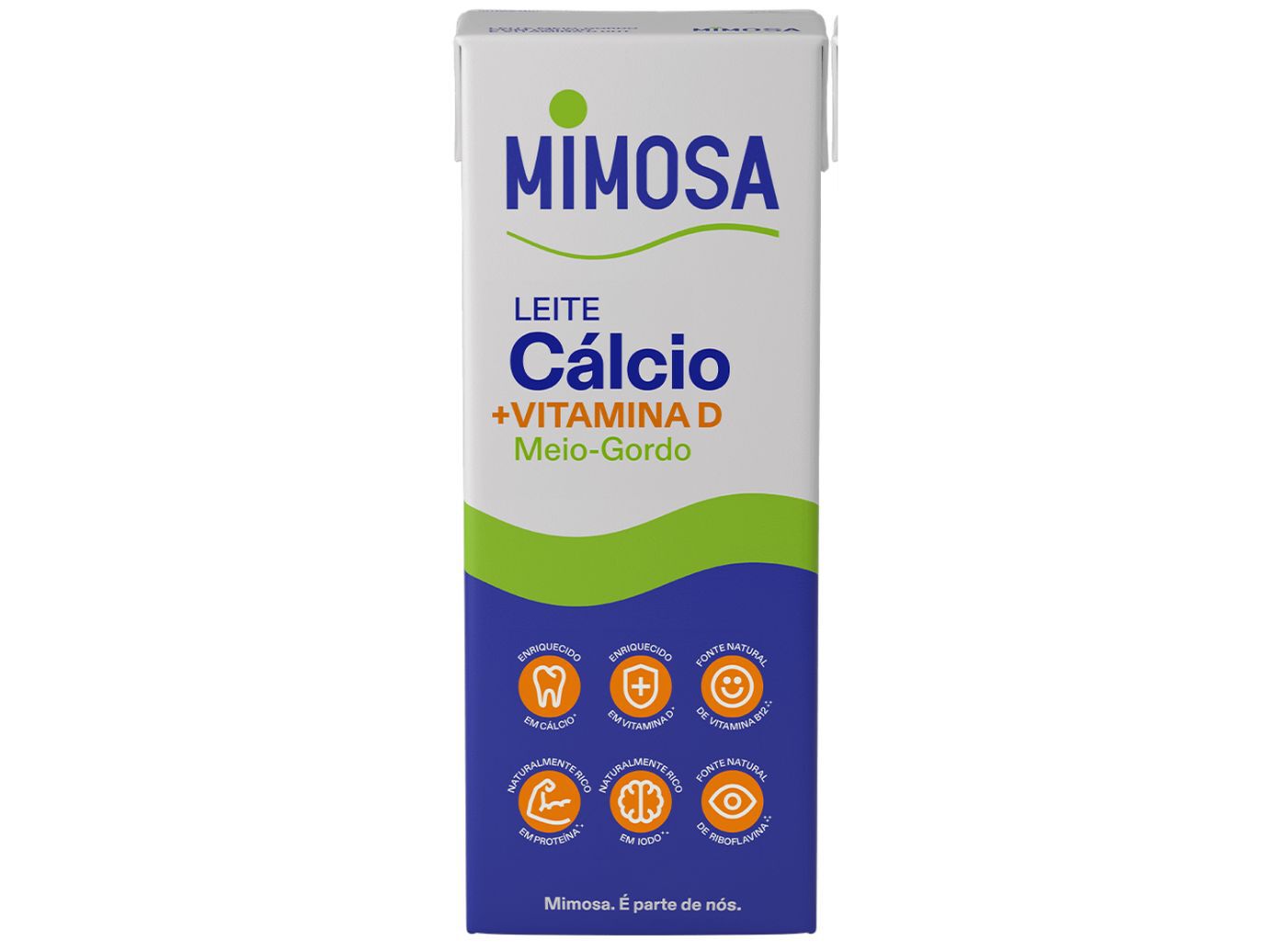 LEITE MIMOSA UHT MEIO GORDO ESPECIAL C&Atilde;LCIO 4X200ML image number 1