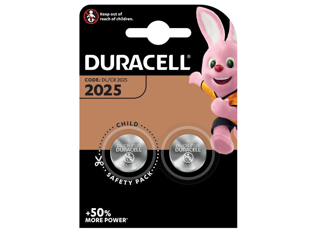 PILHA DE L&Iacute;TIO DURACELL DL/CR 2025 PACK 2 UNIDADES image number 0