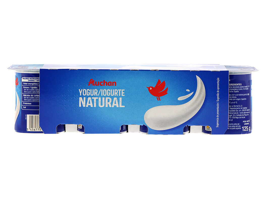 IOGURTE AUCHAN NATURAL 8X125G image number 2