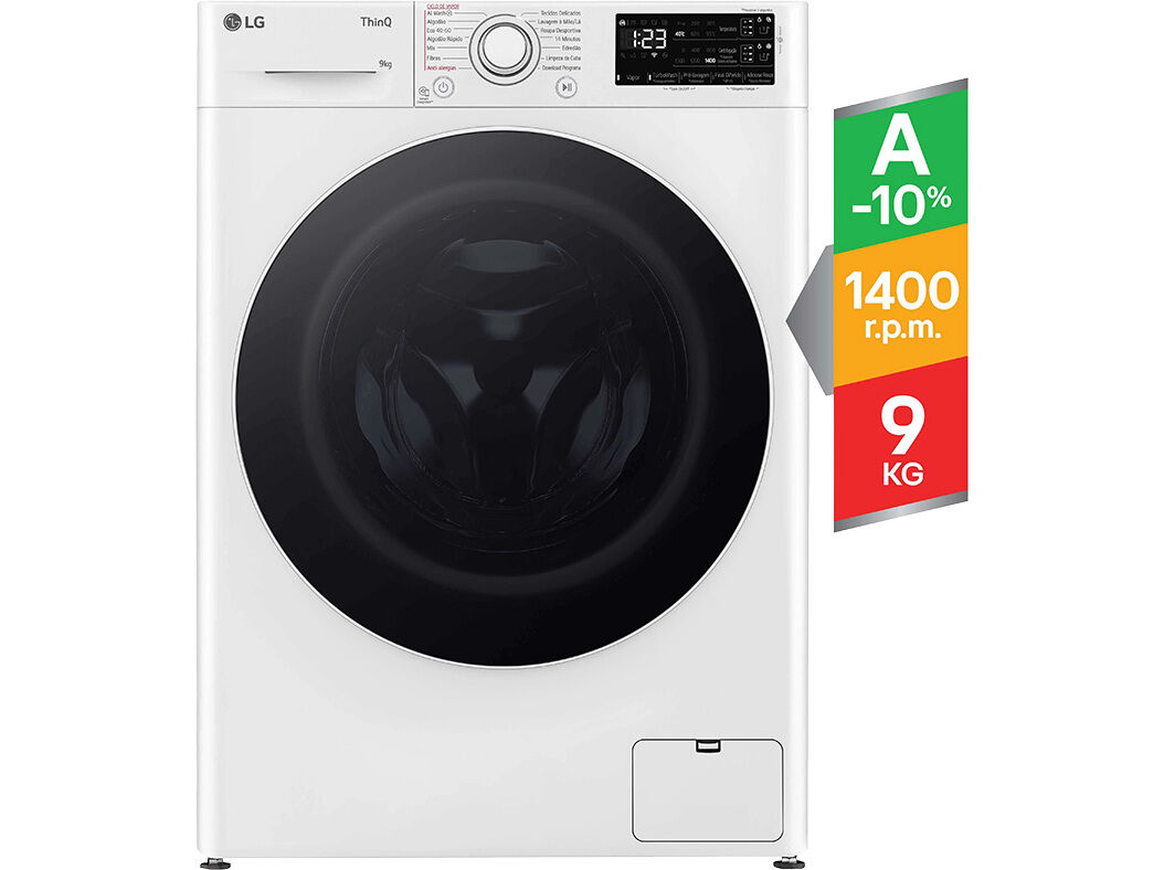 M&Aacute;QUINA LAVAR ROUPA LG F4WR3509A0W BRANCO A 9KG