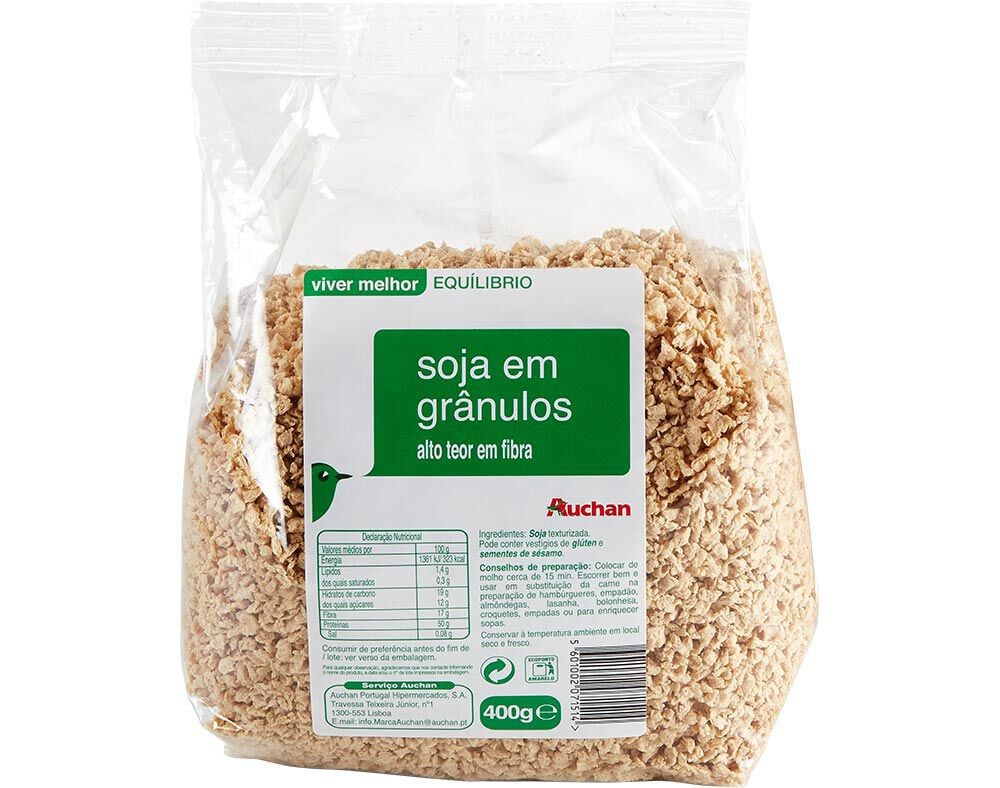 SOJA AUCHAN EQUIL&Iacute;BRIO EM GR&Acirc;NULOS 400G