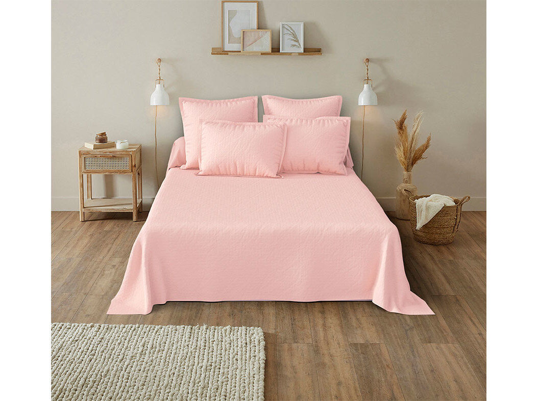 JOGO CAMA ACTUEL 100% POLIESTER CARMELO-ROSE 160X280CM