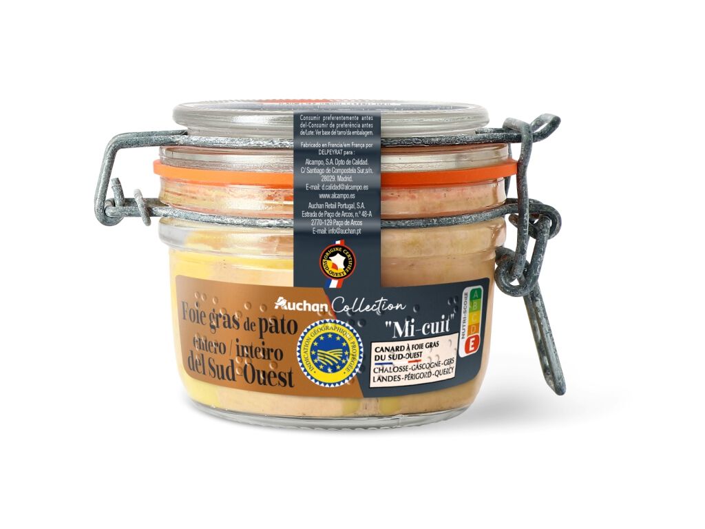 FOIE GRAS AUCHAN COLLECTION PATO SUDOESTE FRASCO 125G image number 0
