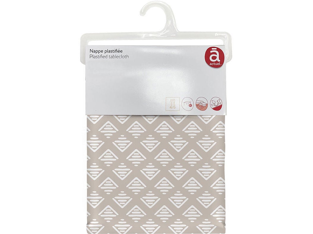 TOALHA MESA PVC ACTUEL BEGE EST 150X150