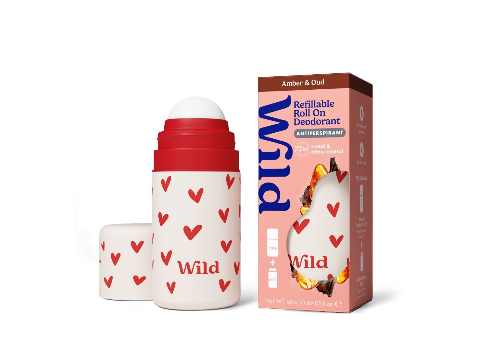 DESODORIZANTE ROLL-ON WILD CORA&Ccedil;&Otilde;ES &Acirc;MBAR AGAR 50ML image number 0