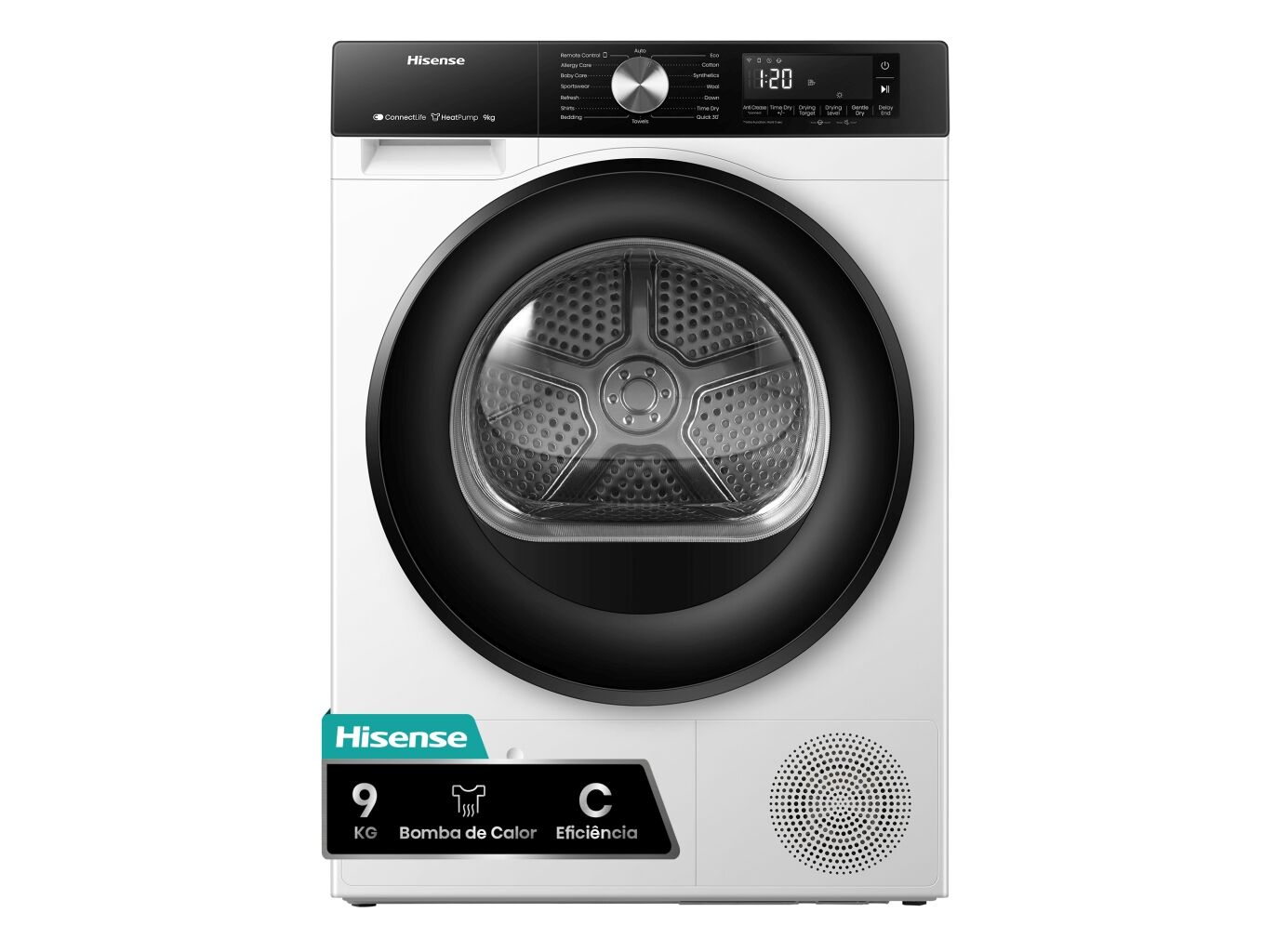 MAQUINA DE SECAR ROUPA HISENSE DH3S902BWCC SERIE 3S C 9KG BOMBA DE CALOR