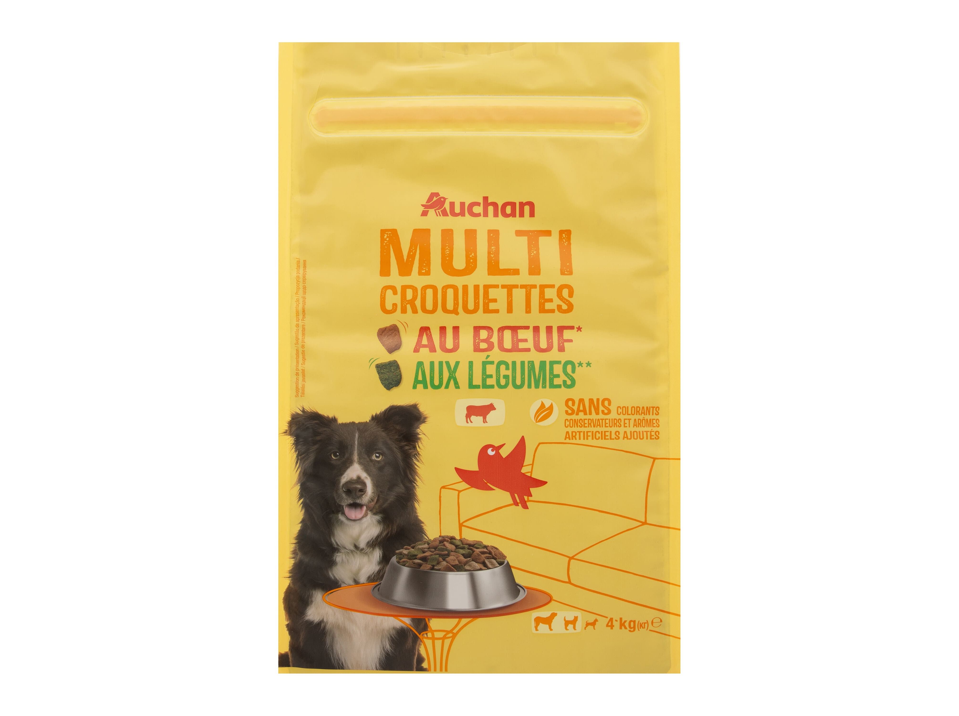 RA&Ccedil;&Atilde;O PARA C&Atilde;O AUCHAN VACA E LEGUMES 4KG