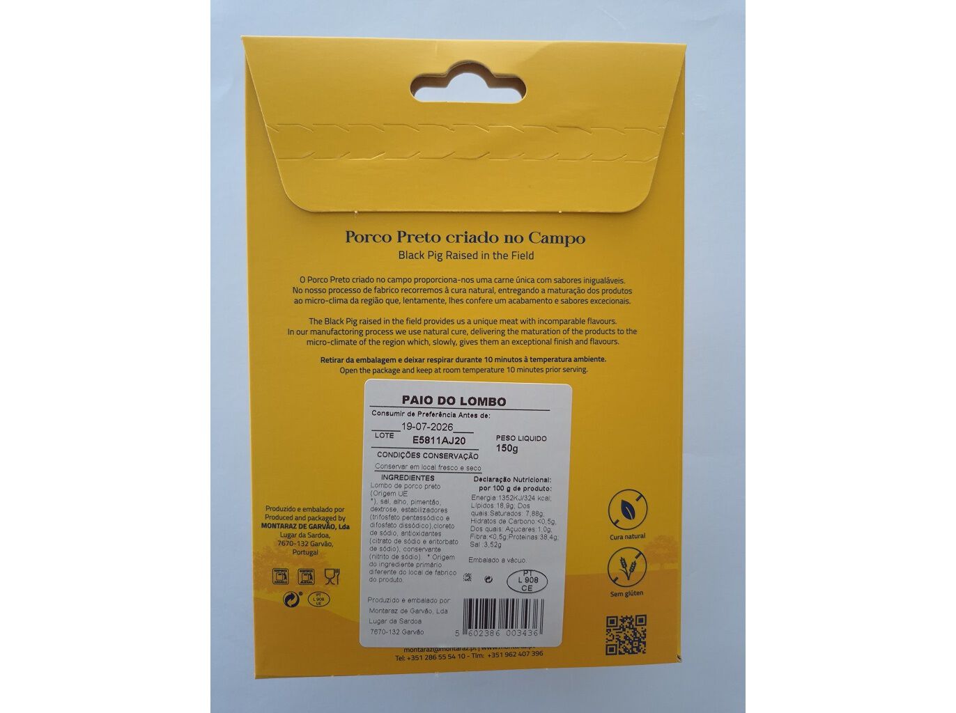 PAIO DO LOMBO DE PORCO PRETO MONTARAZ 150 G image number 1