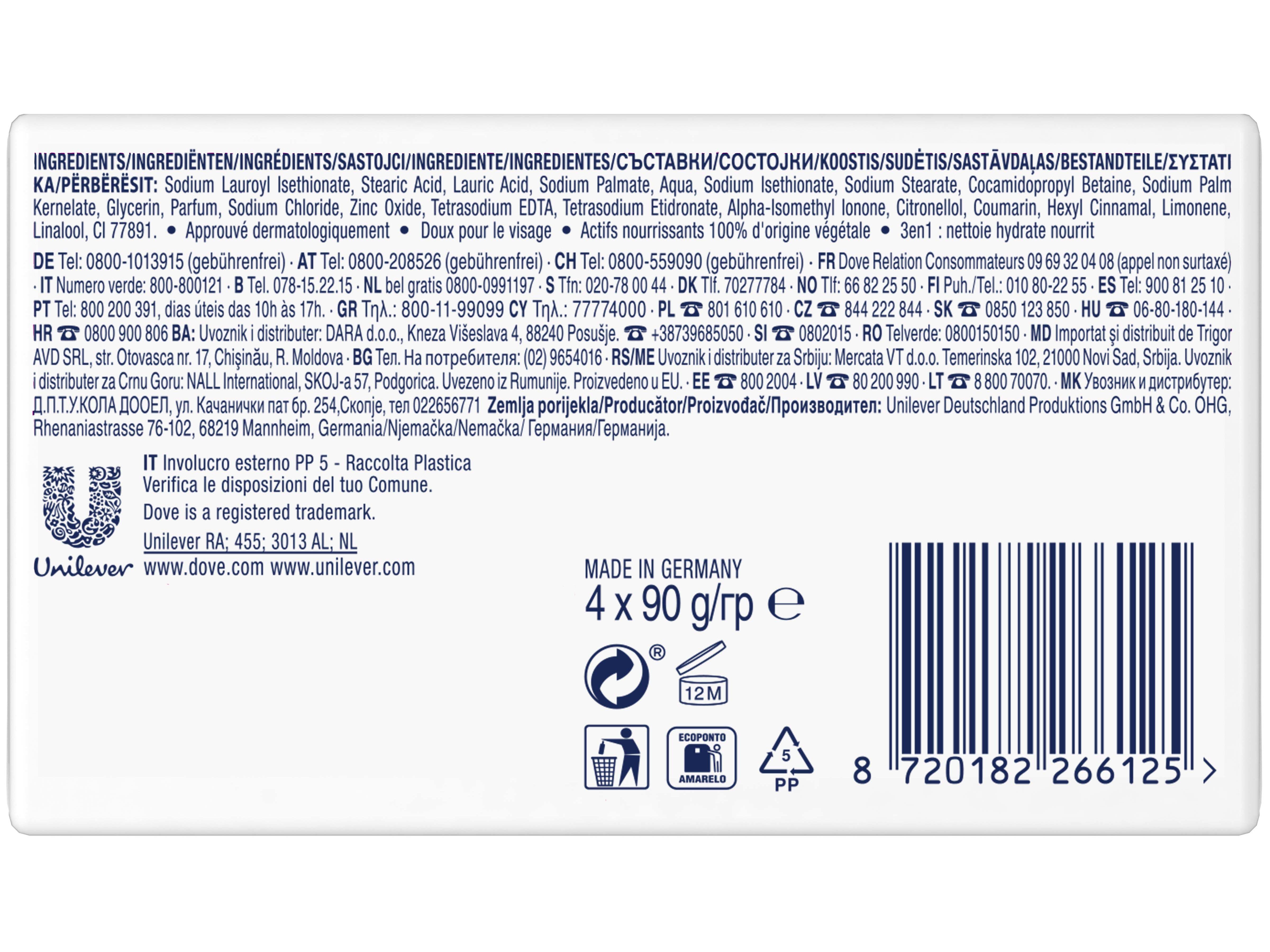 SABONETE DOVE REGULAR 4X90GR image number 1