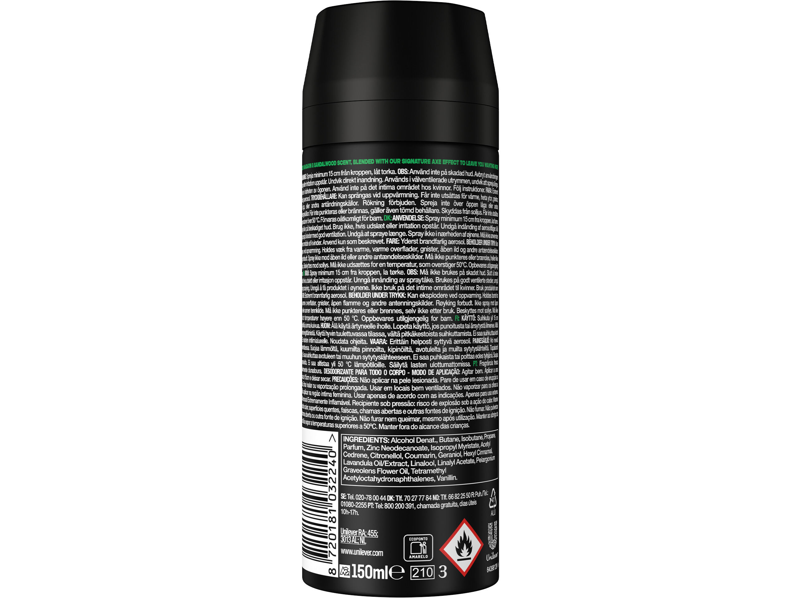 DEO AXE SPRAY MEN AFRICA 150ML image number 1