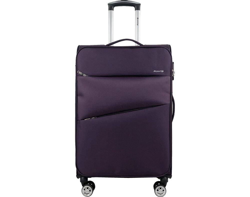 MALA DE VIAGEM M&Eacute;DIA FLEX&Iacute;VEL AIRPORT ROXO 8 RODAS 65CM