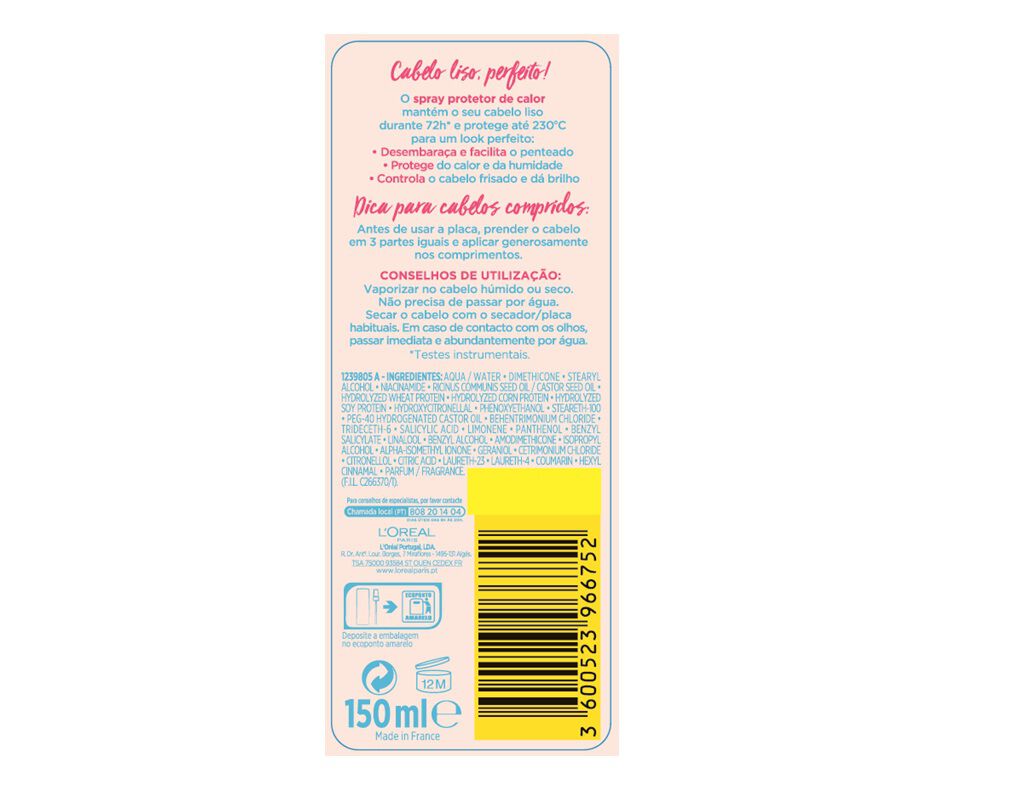 SPRAY ELVIVE DREAM LONG PROTECT CALOR 150ML image number 1