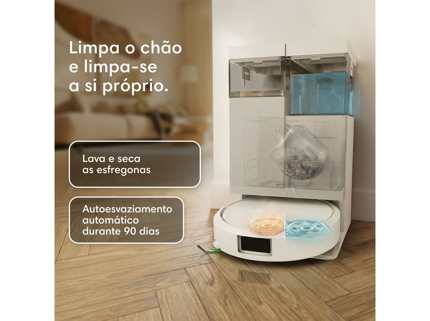 ASPIRADOR ROBOT IROBOT ROOMBA PLUS 415 COMBO+ AUTOWASH BRANCO image number 3