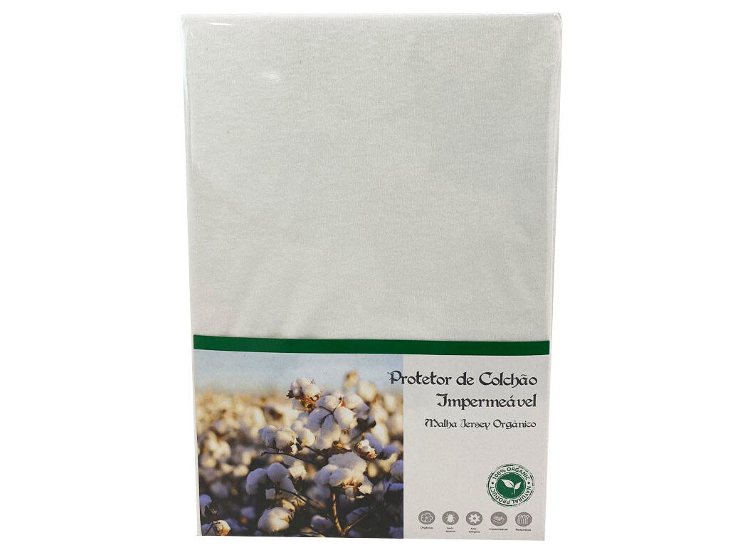 PROTETOR DE COLCH&Atilde;O JERSEY 100%ALGOD&Atilde;O BIOL&Oacute;GICO 100%POLIURETANO 160X200CM