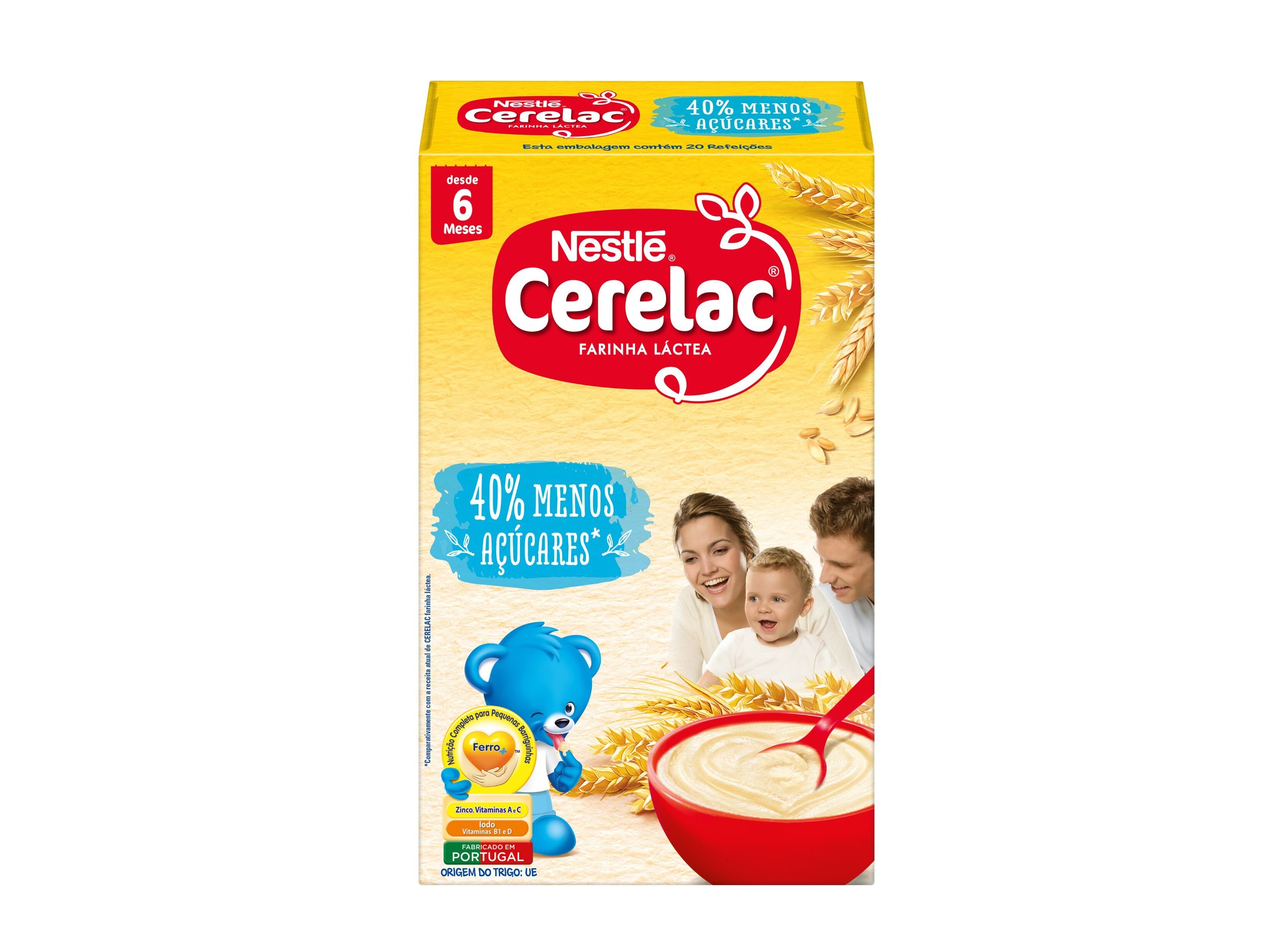 FARINHA L&Aacute;CTEA CERELAC -40% A&Ccedil;UCAR 900GR