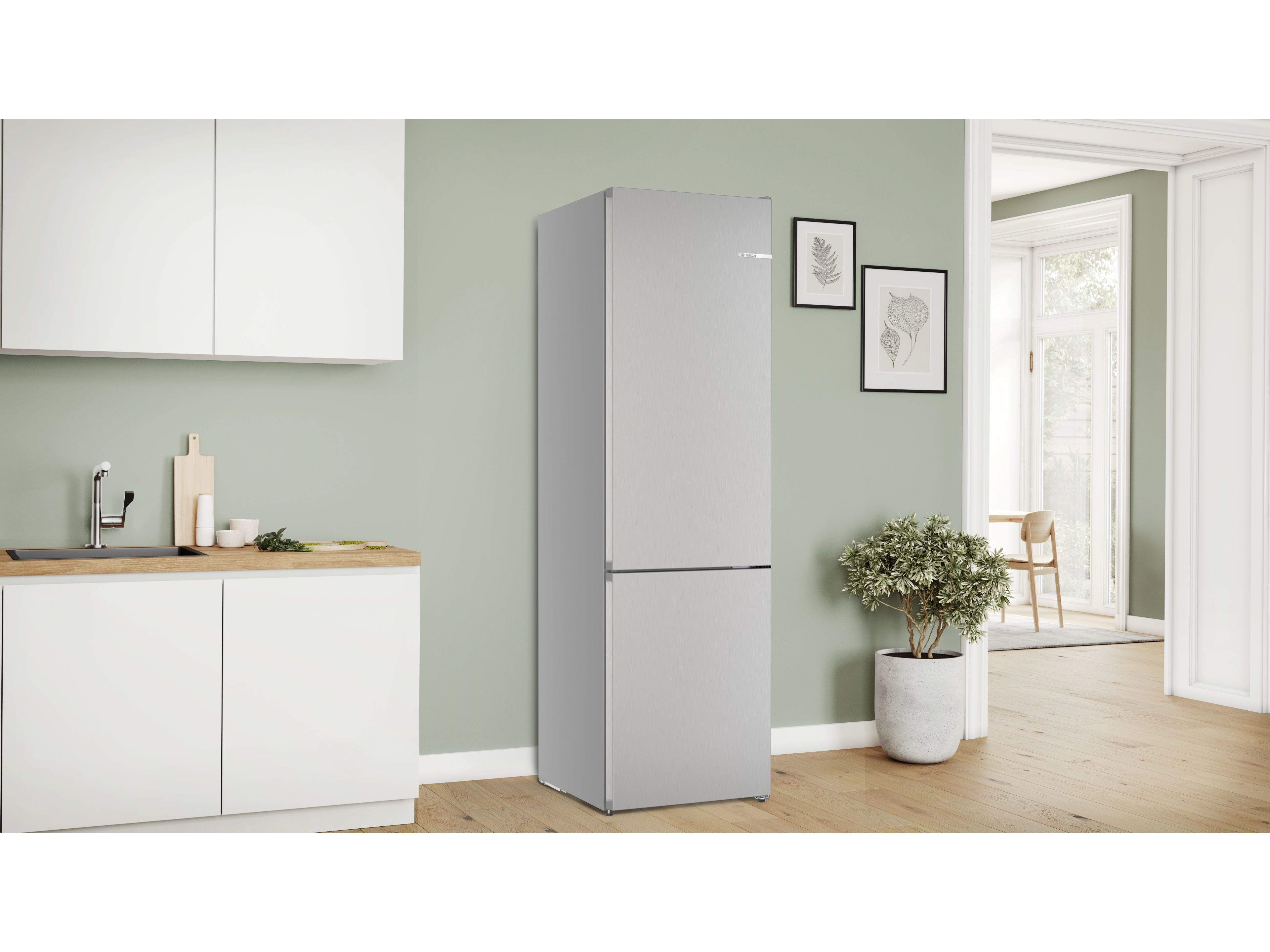 FRIGOR&Iacute;FICO COMBINADO BOSCH KGN392LAG NO FROST A 363L INOX image number 2