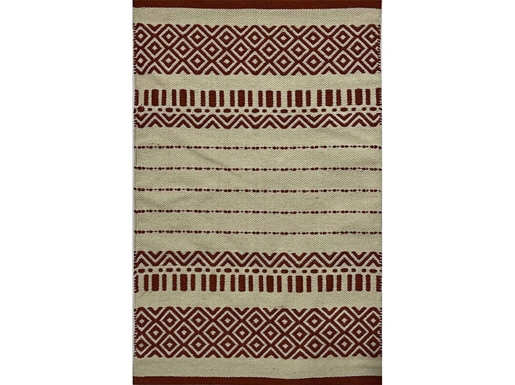 TAPETE ALGOD&Atilde;O ACTUEL MARFIM/TERRACOTA 60X90CM SP26