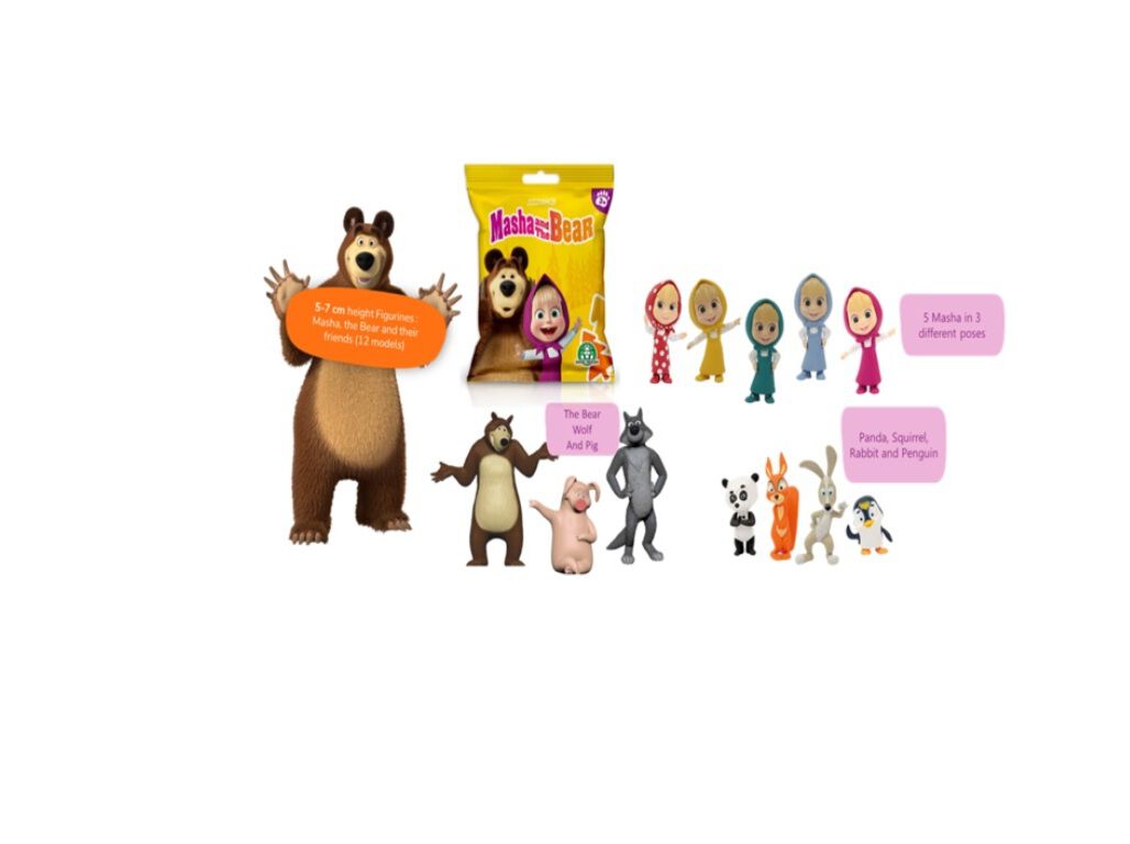FIGURAS MASHA E O URSO FAMOSA SAQUETAS SURPRESA MODELOS SORTIDOS image number 1
