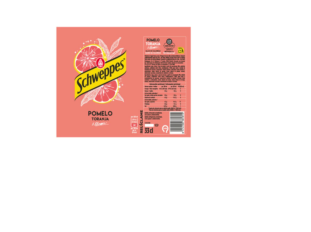 REFRIGERANTE COM G&Aacute;S SCHWEPPES TORANJA 0.33L (SDR) image number 1