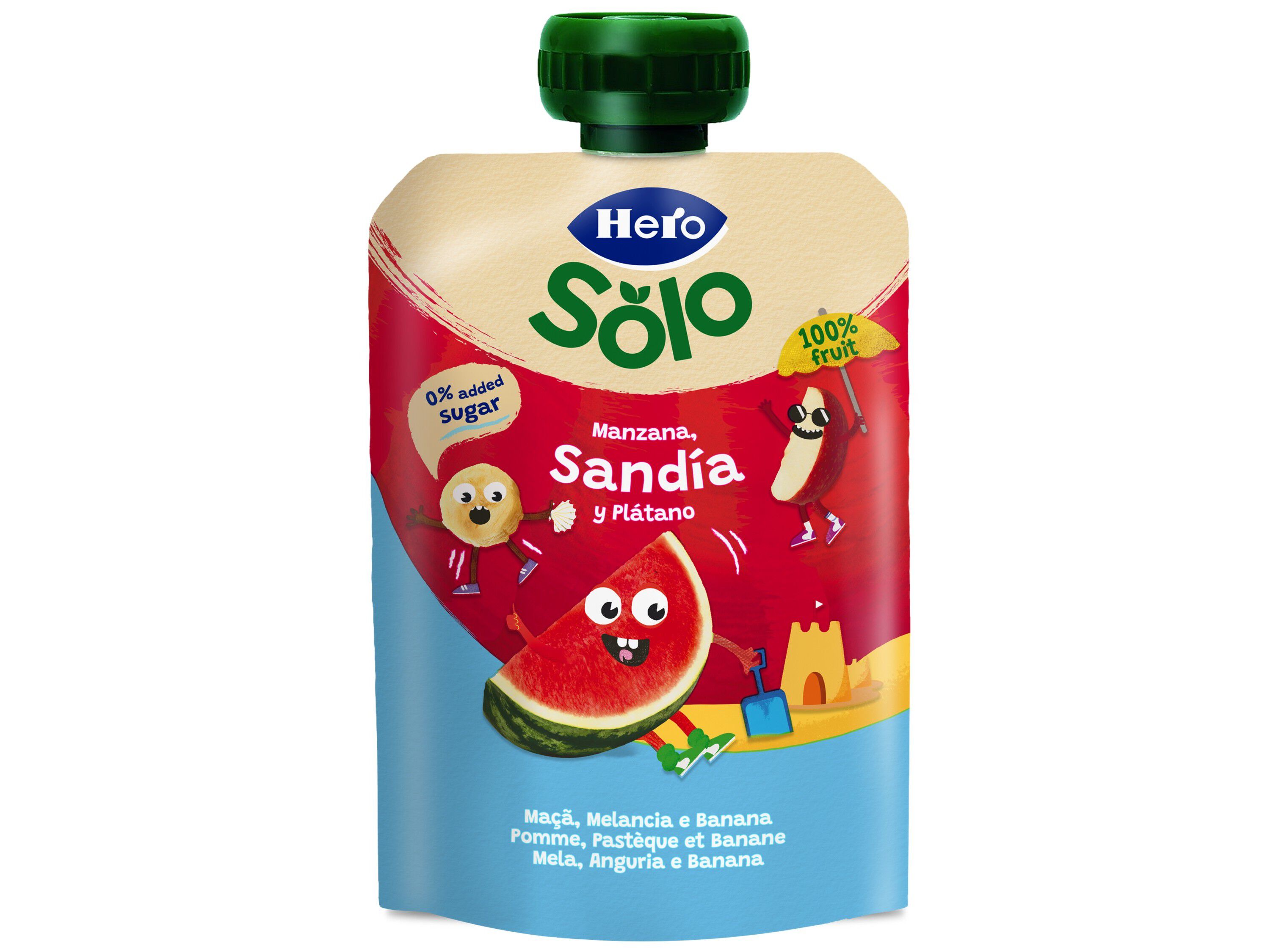 SAQUETA FRUTA HERO SOLO MA&Ccedil;&Atilde; MEL&Acirc;NCIA E BANANA 100G image number 0