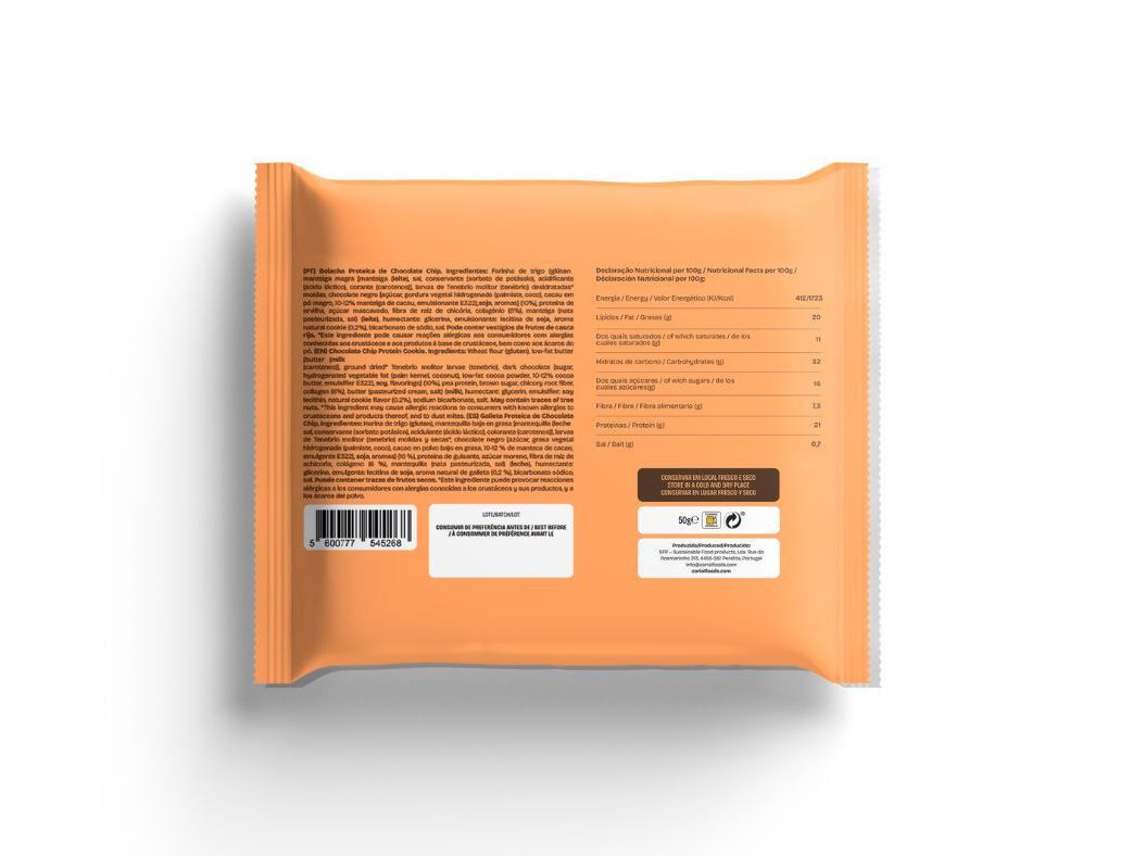 BOLACHA PROTEINA INSECTO CORIAL CHOCOLATE 50GR image number 2