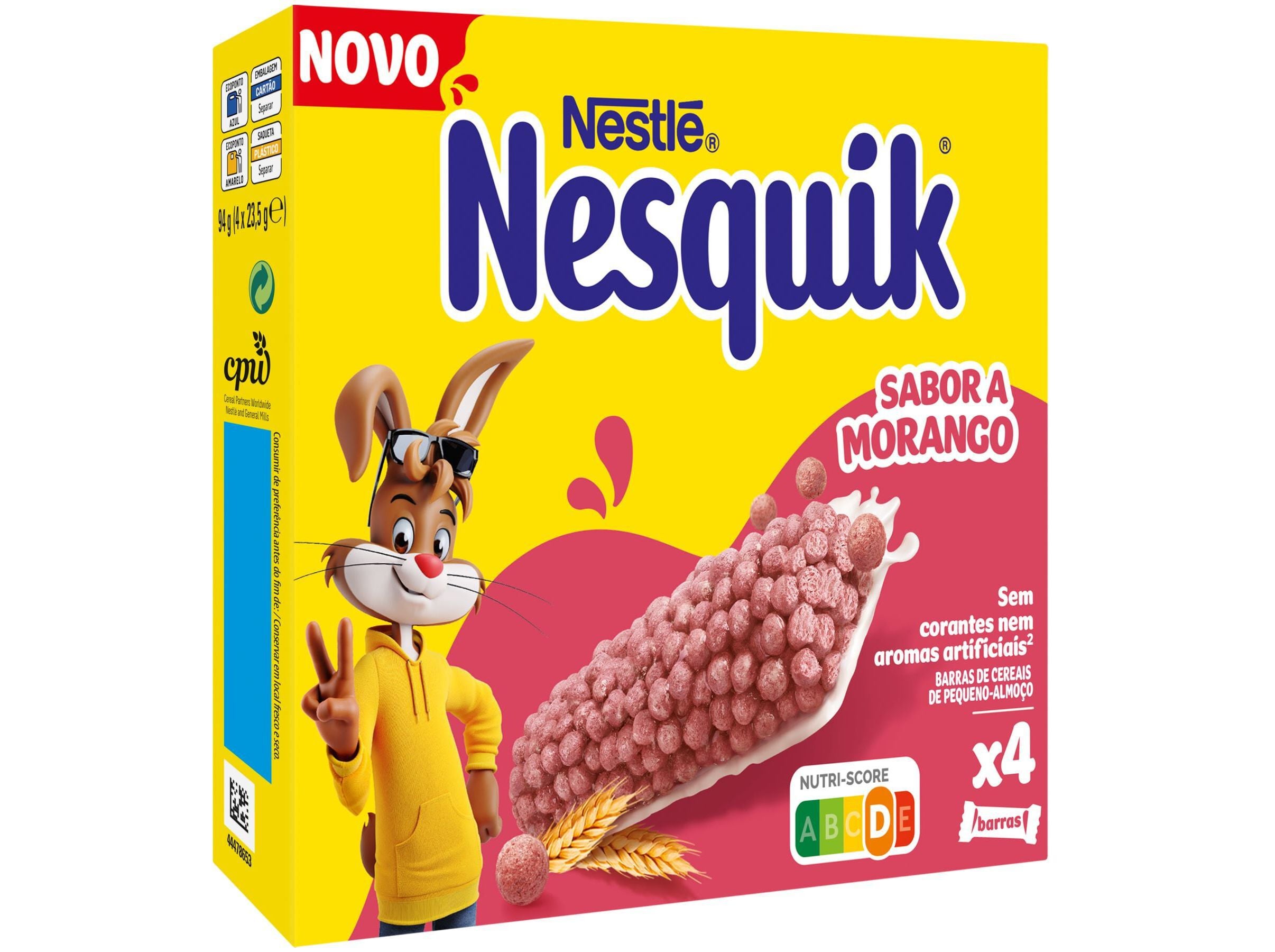 BARRAS NESQUIK SABOR A MORANGO 4X23.5G image number 0