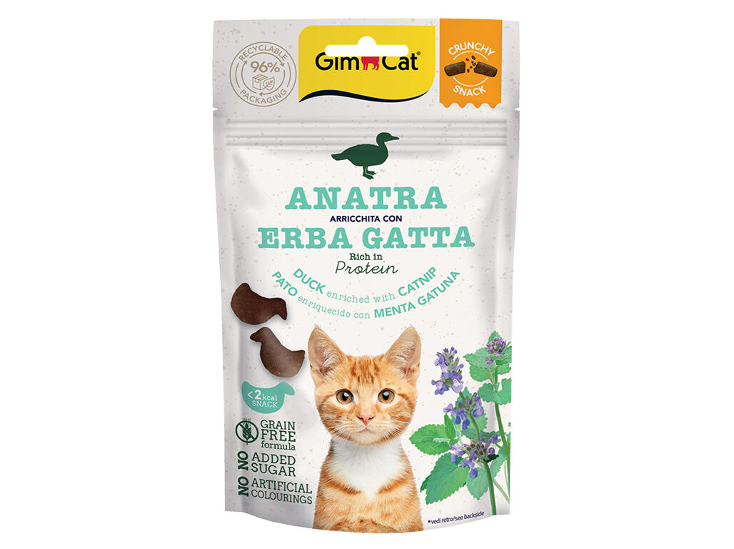SNACK GATO GIMCAT CRUNCHY PATO+CATN 50GR image number 0