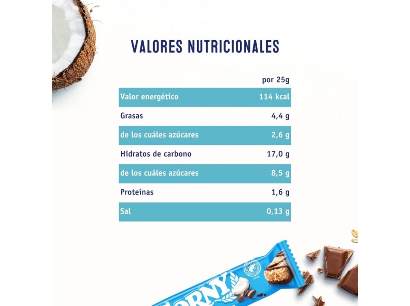 BARRA DE CEREAIS CORNY CHOCOLATE C&Ocirc;CO 6 X 25 G image number 1